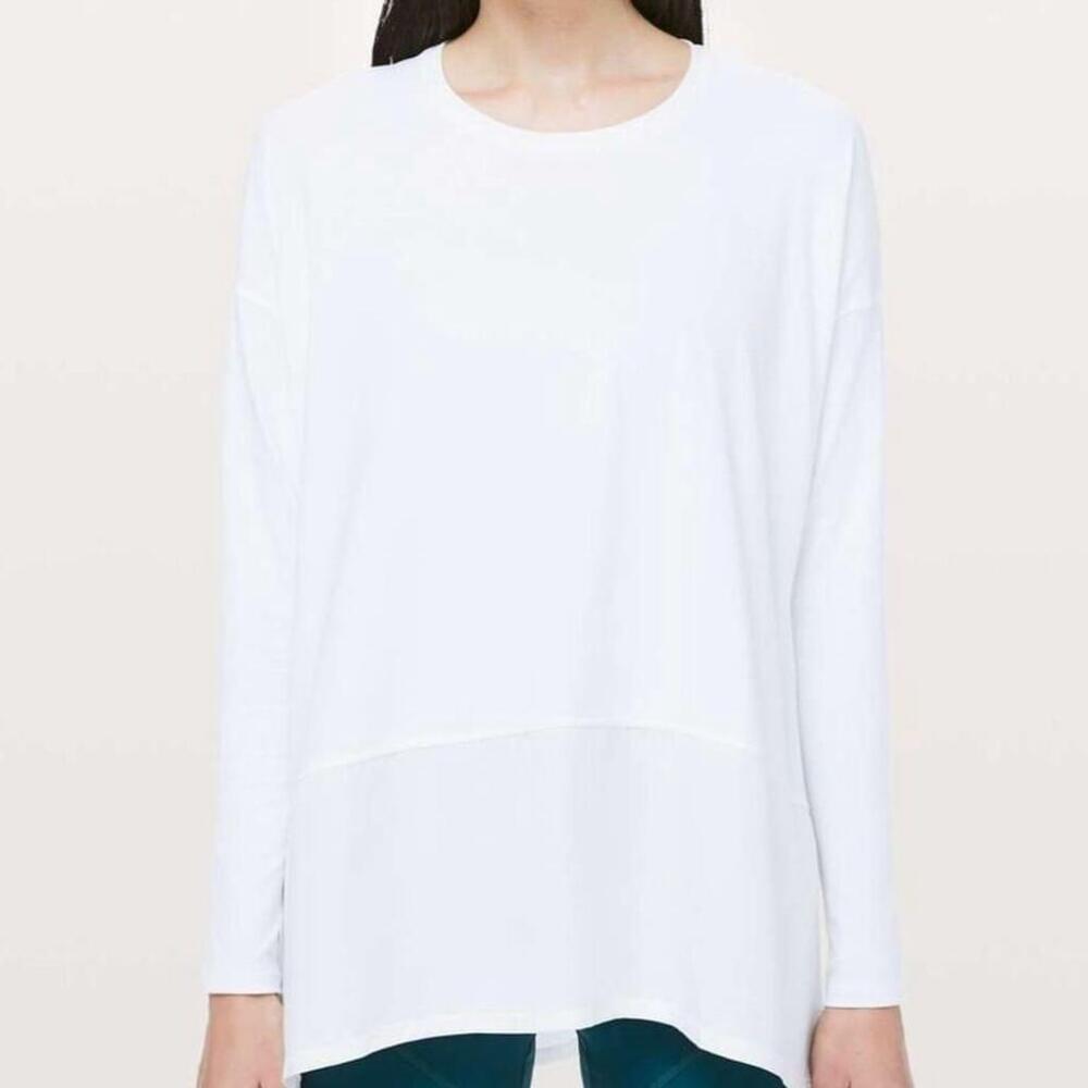 lululemon athletica Classic White Long Sleeve Top
